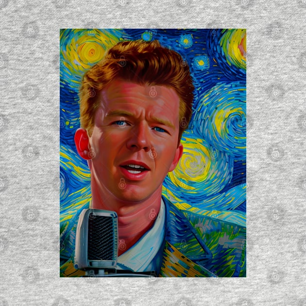 Rick Astley in starry night by FUN GOGH